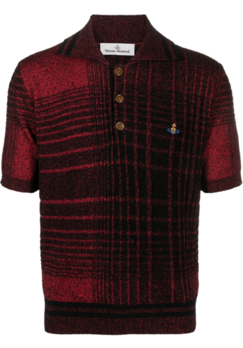 VIVIENNE WESTWOOD check polo black/red