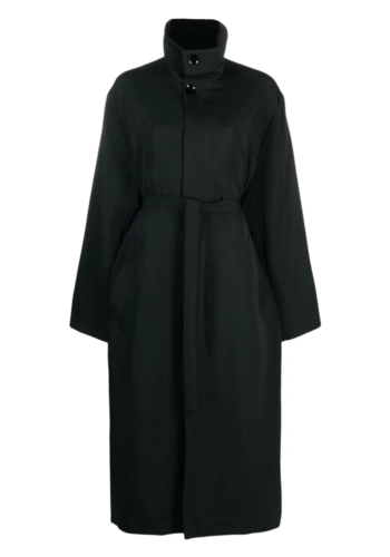 LEMAIRE soft overcoat caviar black