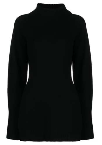 JIL SANDER ls crop v-neck black