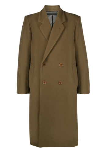 LEMAIRE maxi db coat capers khaki LEMAIRE maxi db coat capers khaki