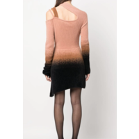 KNIT CROSSOVER MINI DRESS BLACK/WHITE/ROSE