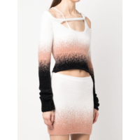 KNIT OFF SHOULDER LONGSLEEVE BLACK/ WHITE/ROSE