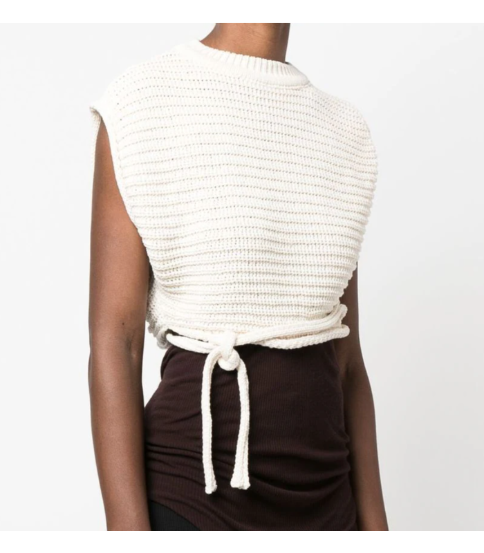 WRAP KNIT TOP CREAM