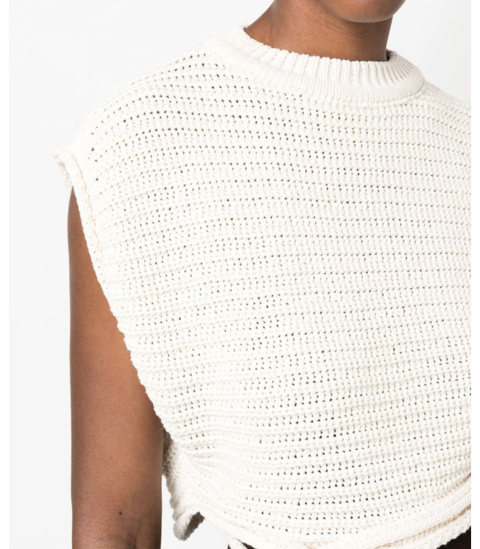 WRAP KNIT TOP CREAM