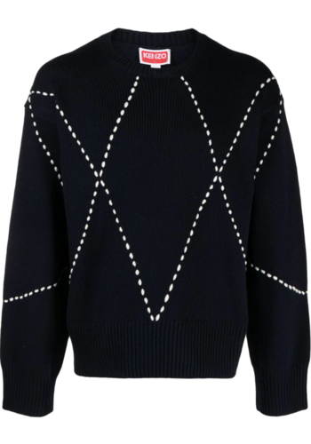 KENZO X NIGO sashiko stitch jumper navy