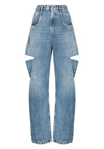 MAISON MARGIELA slit blue jeans