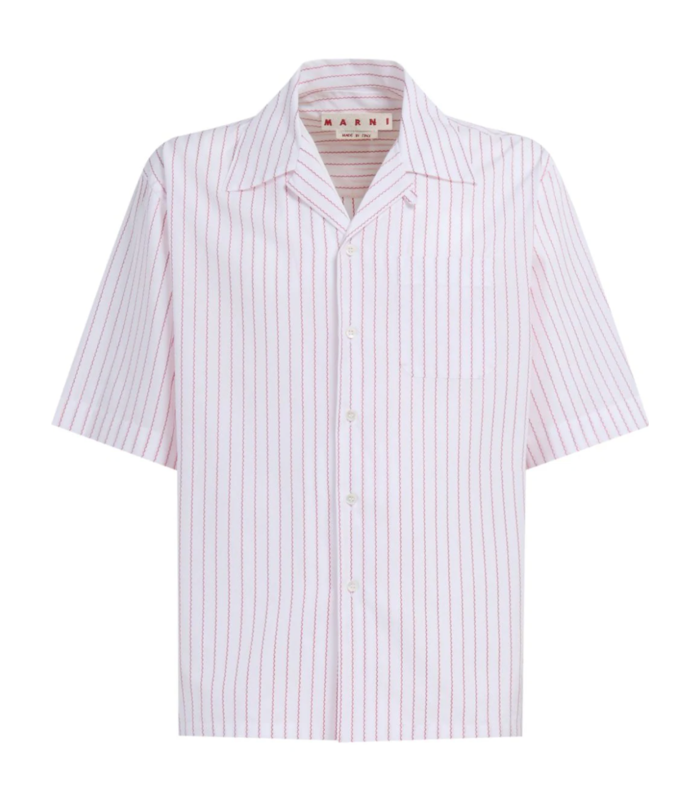 STRIPED S/S SHIRT - WHITE