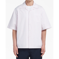 STRIPED S/S SHIRT - WHITE