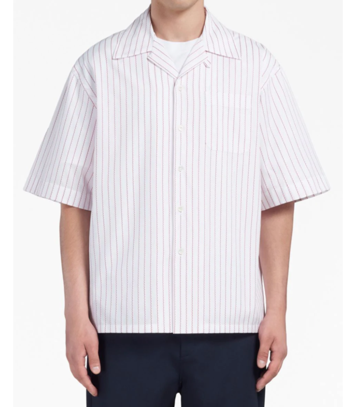 STRIPED S/S SHIRT - WHITE