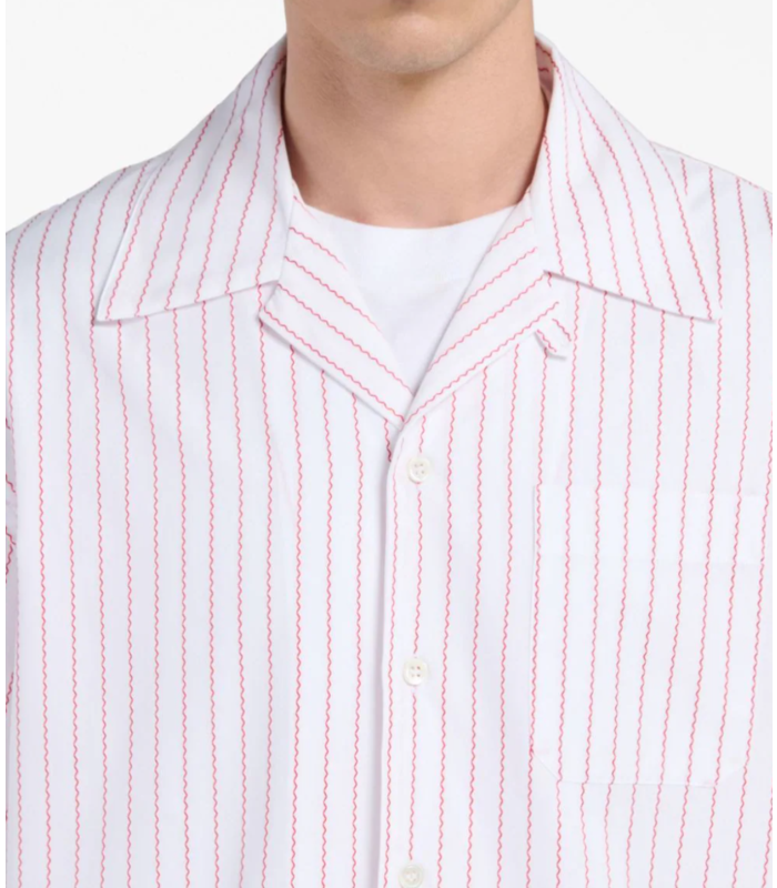 STRIPED S/S SHIRT - WHITE