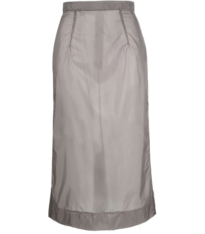 SEE-THROUGH MIDI SKIRT ANTHRACITE