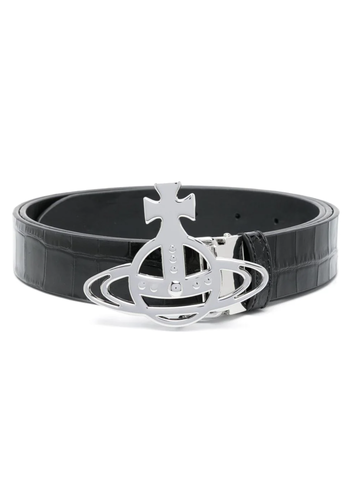 VIVIENNE WESTWOOD belts line orb buckle black silver VIVIENNE WESTWOOD belts line orb buckle black silver