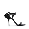 MAGDA BUTRYM FLOWER SHOES SATIN BLACK