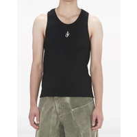 ANCHOR EMBROIDERY TANK TOP BLACK