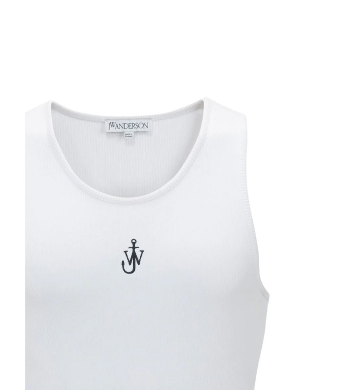 ANCHOR EMBROIDERY TANK TOP WHITE