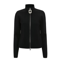 FITTED ZIP UP CARDIGAN BLACK