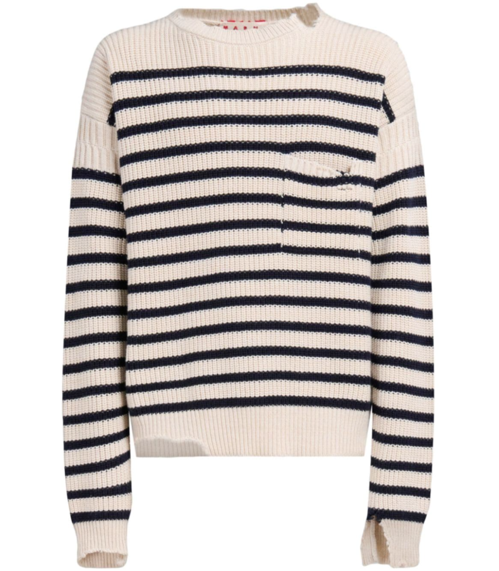 STRIPED ROUND NECK SWEATER