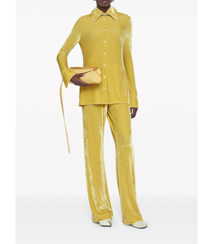 velvet pants royal yellow