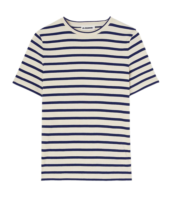 STRIPED T-SHIRT CREAM WHITE/NAVY