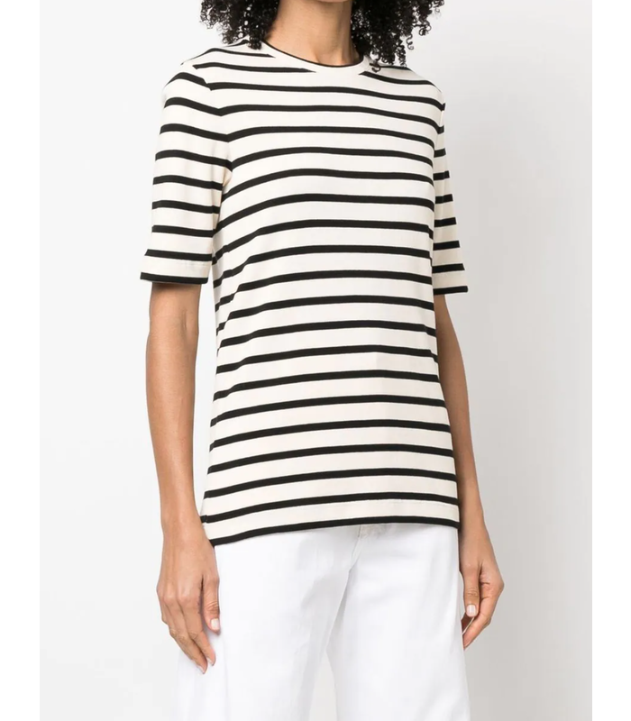 STRIPED T-SHIRT CREAM/BLACK