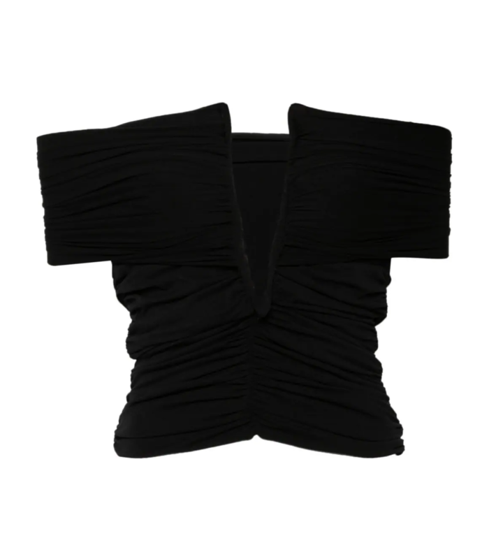 off shoulder BLOUSE BLACK