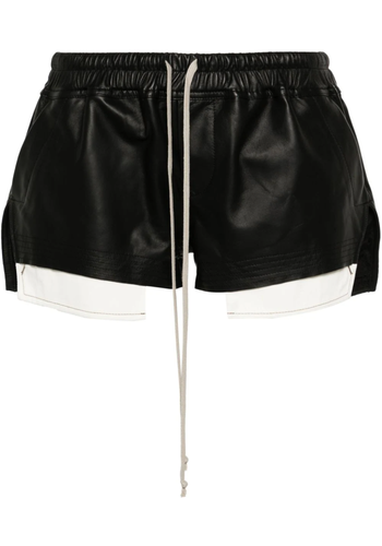 RICK OWENS fog boxers leather black