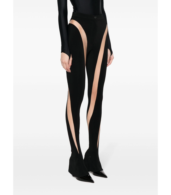 PANTALON FLOWING CUT OUTS BLACK/NUDE