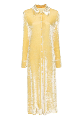 JIL SANDER dress washed velvet jersey royal yellow