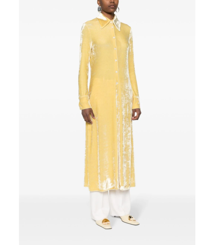 DRESS WASHED VELVET JERSEY ROYAL YELLOW