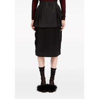 LAYERED MIDI SKIRT BLACK