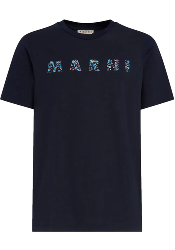 MARNI logo t-shirt navy