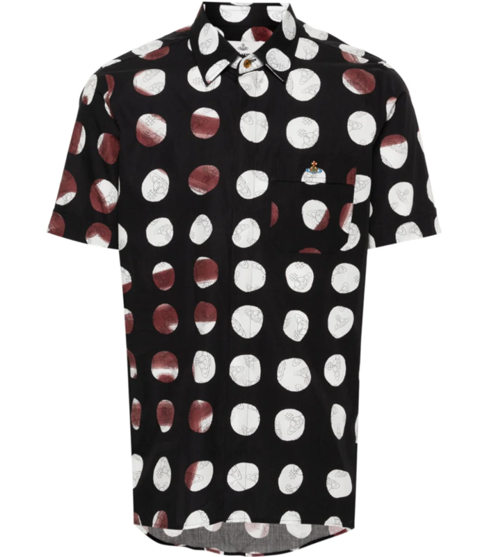 CLASSIC TEE WITH DOTS NAVY/BURGUNDY