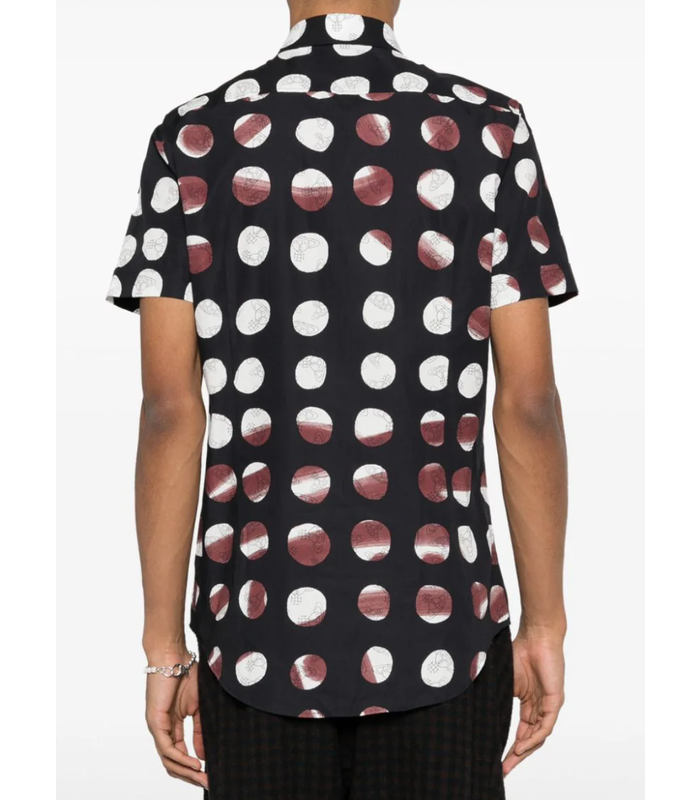 CLASSIC TEE WITH DOTS NAVY/BURGUNDY