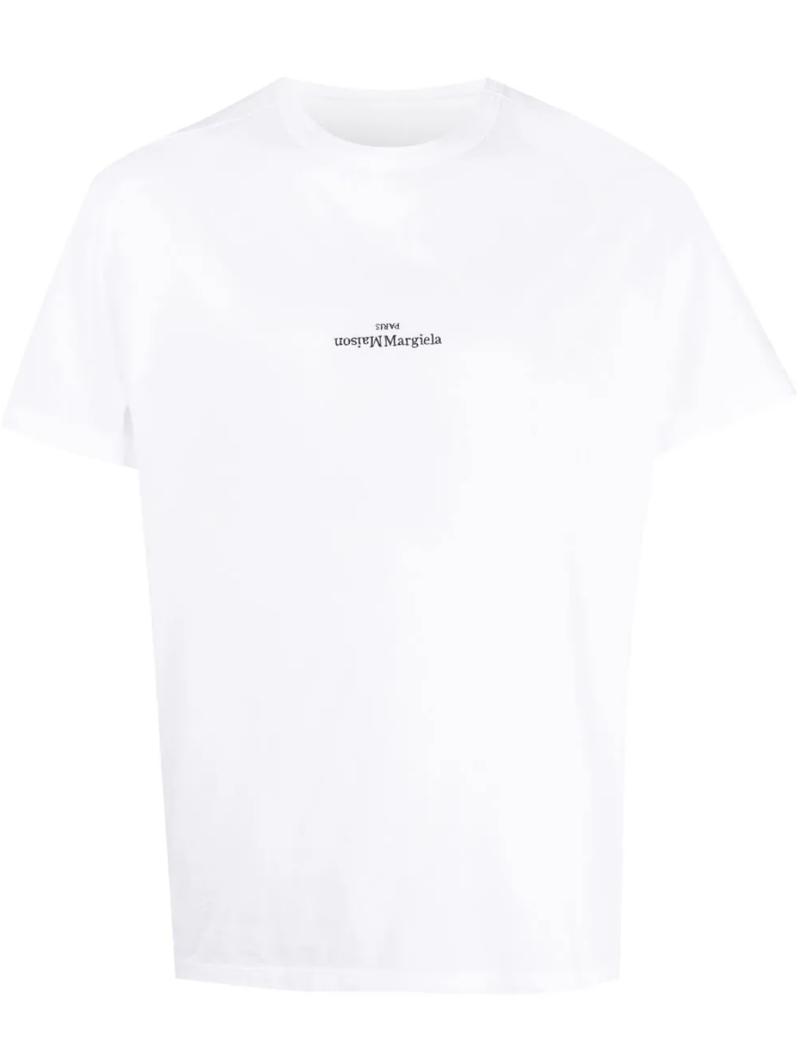 MAISON MARGIELA LOGO TSHIRT BLACK/WHITE EMBROIDERY - MEGUSTA