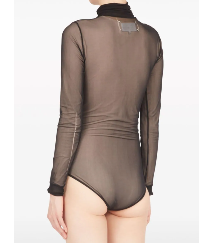 LONGSLEEVE MESH BODY TOP BLACK