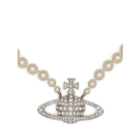 MAN. BAS RELIEF PEARL NECKLACE PLATINUM/CREAM