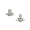 VIVIENNE WESTWOOD DONNA BAS RELIEF EARRINGS PLATINUM/WHITE