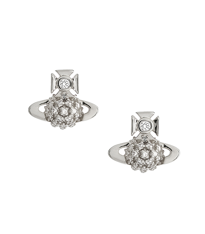 DONNA BAS RELIEF EARRINGS PLATINUM/WHITE