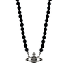 VIVIENNE WESTWOOD MAN. MESSALINE CHOKER OXI SILVER/BLACK AGATE GEMSTONE