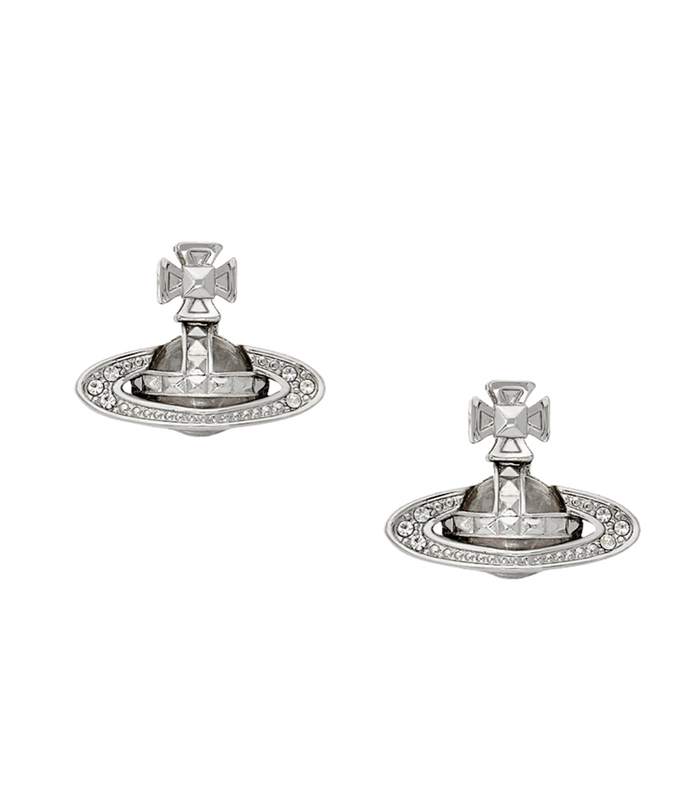 PINA BAS RELIEF EARRINGS PLATINUM/CRYSTAL