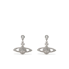 VIVIENNE WESTWOOD MINI BAS RELIEF DROP EARRINGS PLATINUM/CRYSTAL