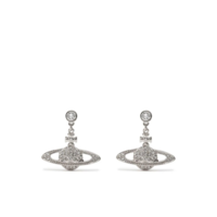 MINI BAS RELIEF DROP EARRINGS PLATINUM/CRYSTAL