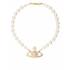 VIVIENNE WESTWOOD ONE ROW PEARL BAS RELIEF GOLD/CREAM/CRYSTAL