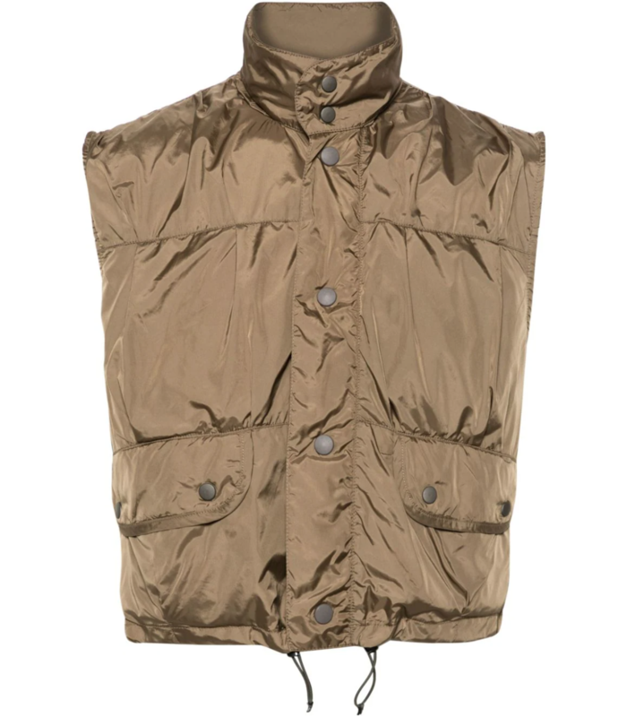 CROPPED EXHALE PUFFA VEST CAVALRY OLIVE