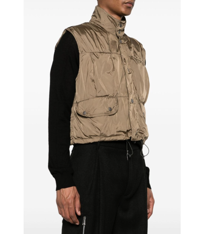 CROPPED EXHALE PUFFA VEST CAVALRY OLIVE