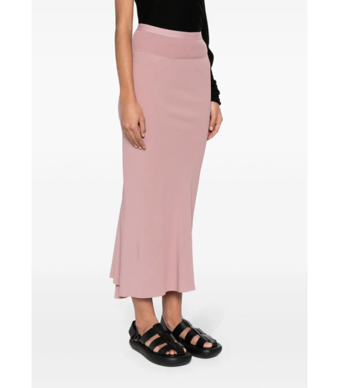 CALF BIAS SKIRT DUSTY PINK