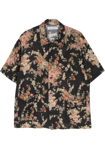 OUR LEGACY elder shirt shortsleeve floral black