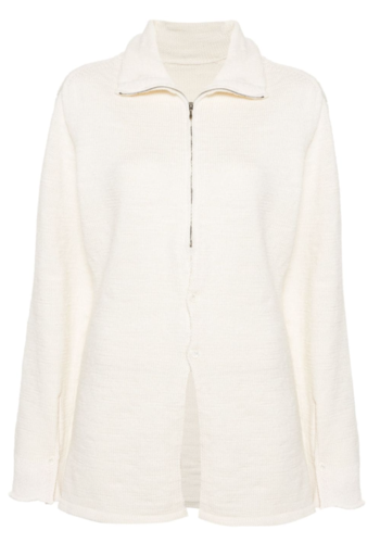 MAISON MARGIELA turtleneck cardigan cream white