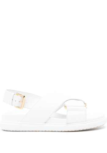 MARNI fussbett croscross sandal white