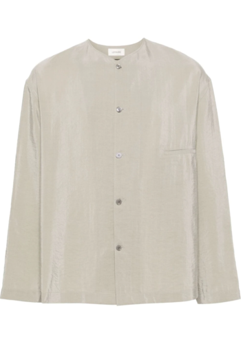 LEMAIRE collarless shirt light mist grey